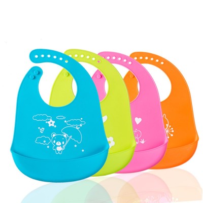 High quality Colorful Design Waterproof 100% Eco-Friendly Silicone Baby Bibs  Clean After Meals With Newborn