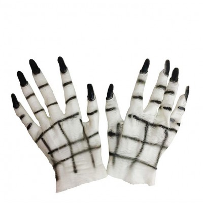 White Rubber Strange withe Ghost Gloves for Halloween  Props